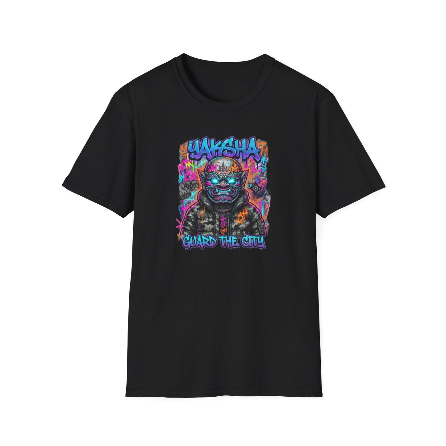 Yaksha T-Shirt schwarz — Neon Dämon Streetwear Vorderansicht
