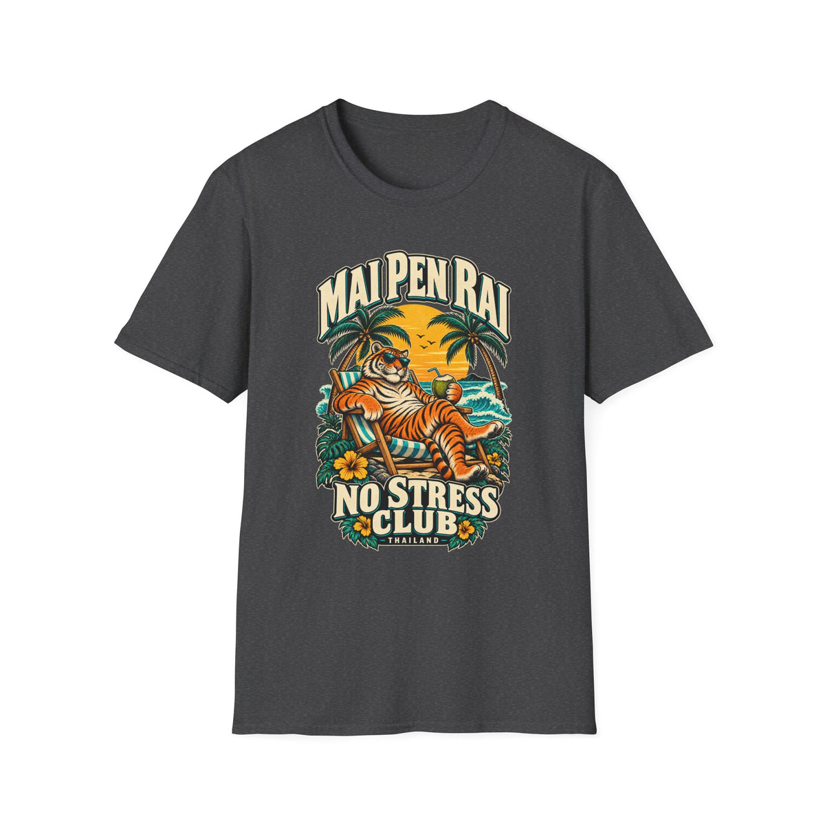 Mai Pen Rai T-Shirt — Thai Streetwear Tiger Beach Club Farbvariante