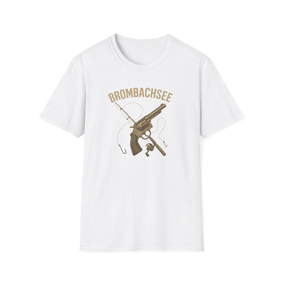 Brombachsee T-Shirt schwarz gefaltet — Angler Shirt Franken Detailansicht