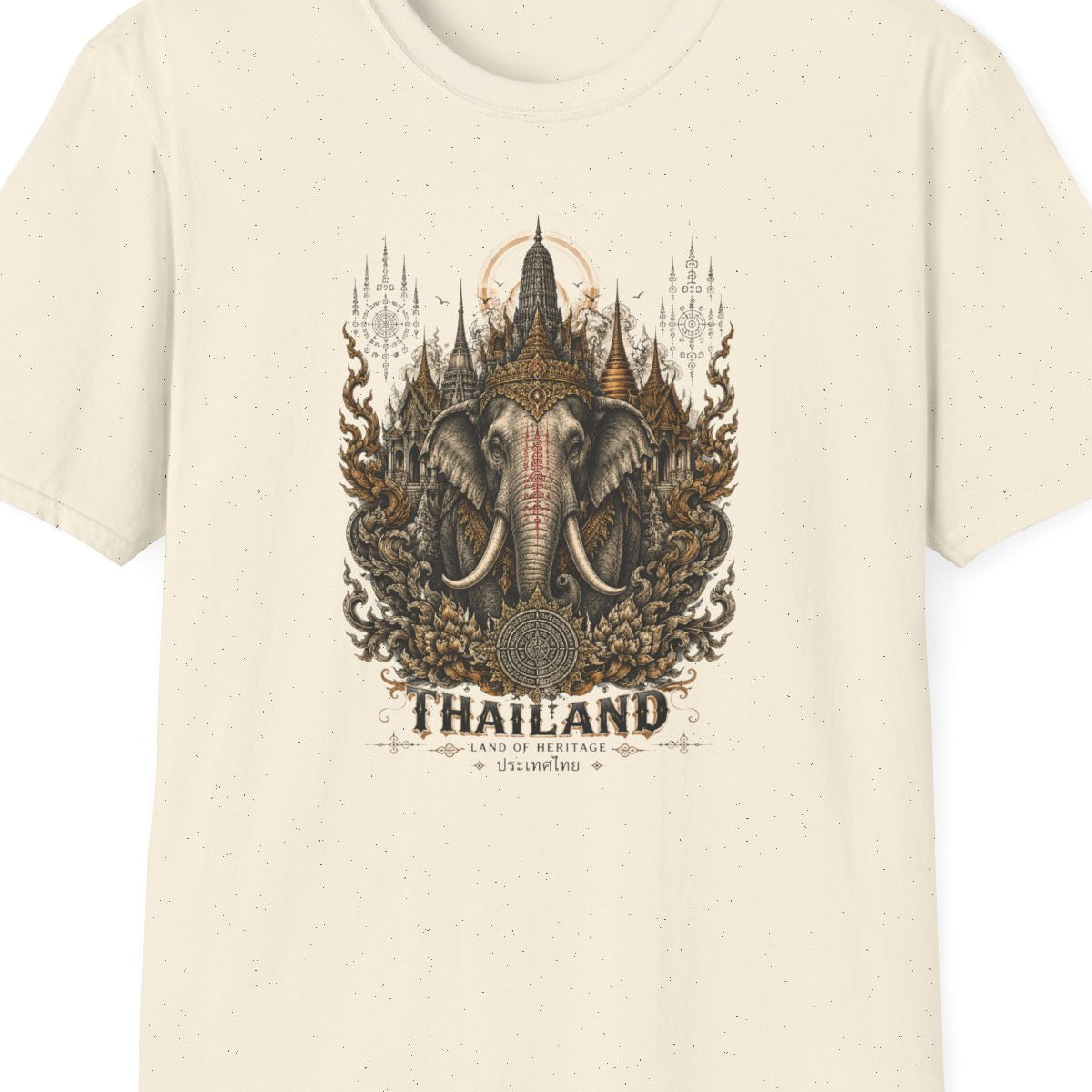Natural Thailand Elefant T-Shirt – Design Nahaufnahme