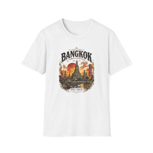 Wat Arun Tempel T-Shirt – Bangkok Thailand Vintage Streetwear mit Retro-Poster-Print