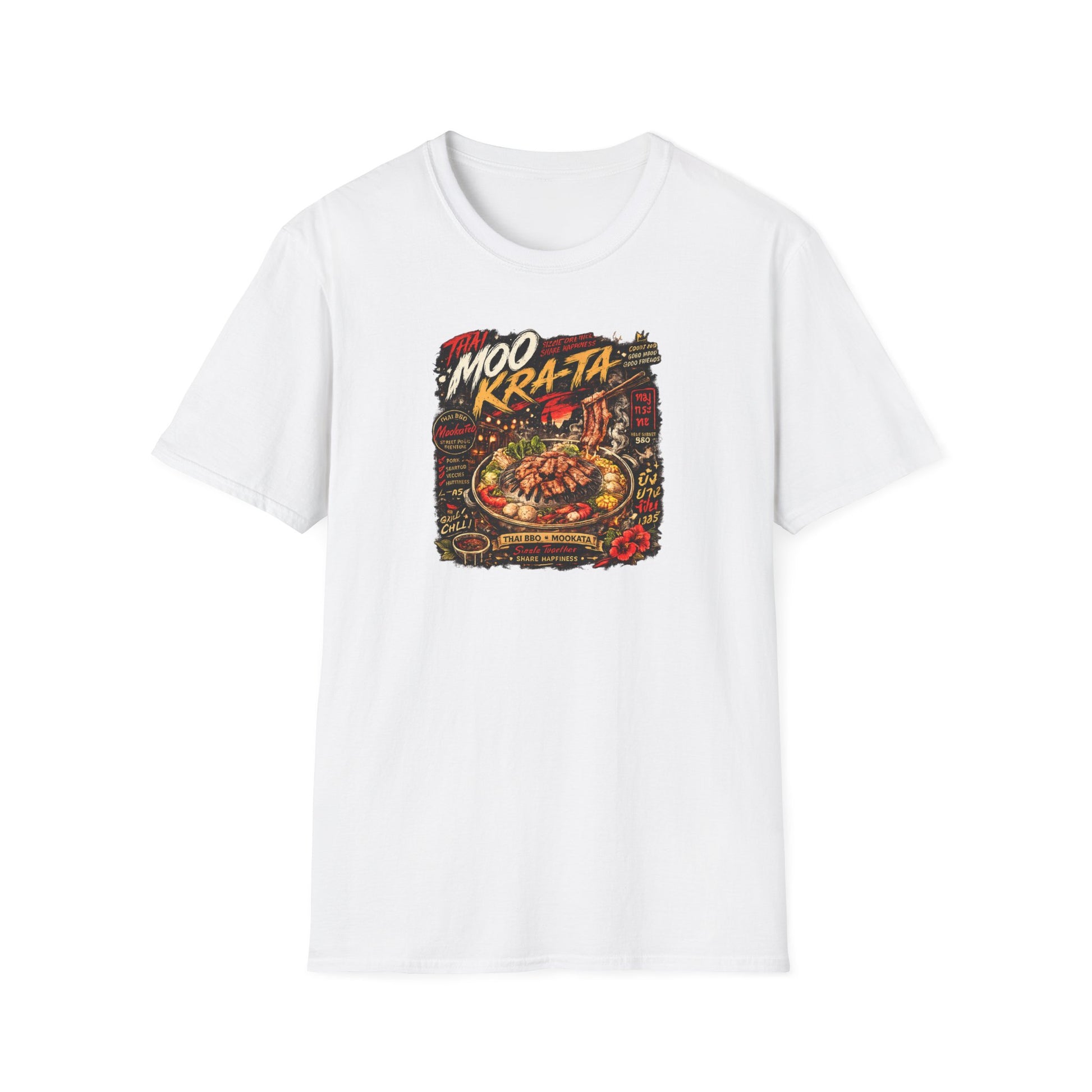 Mookata T-Shirt weiß – Thai BBQ Grill Graphic Tee Geschenk