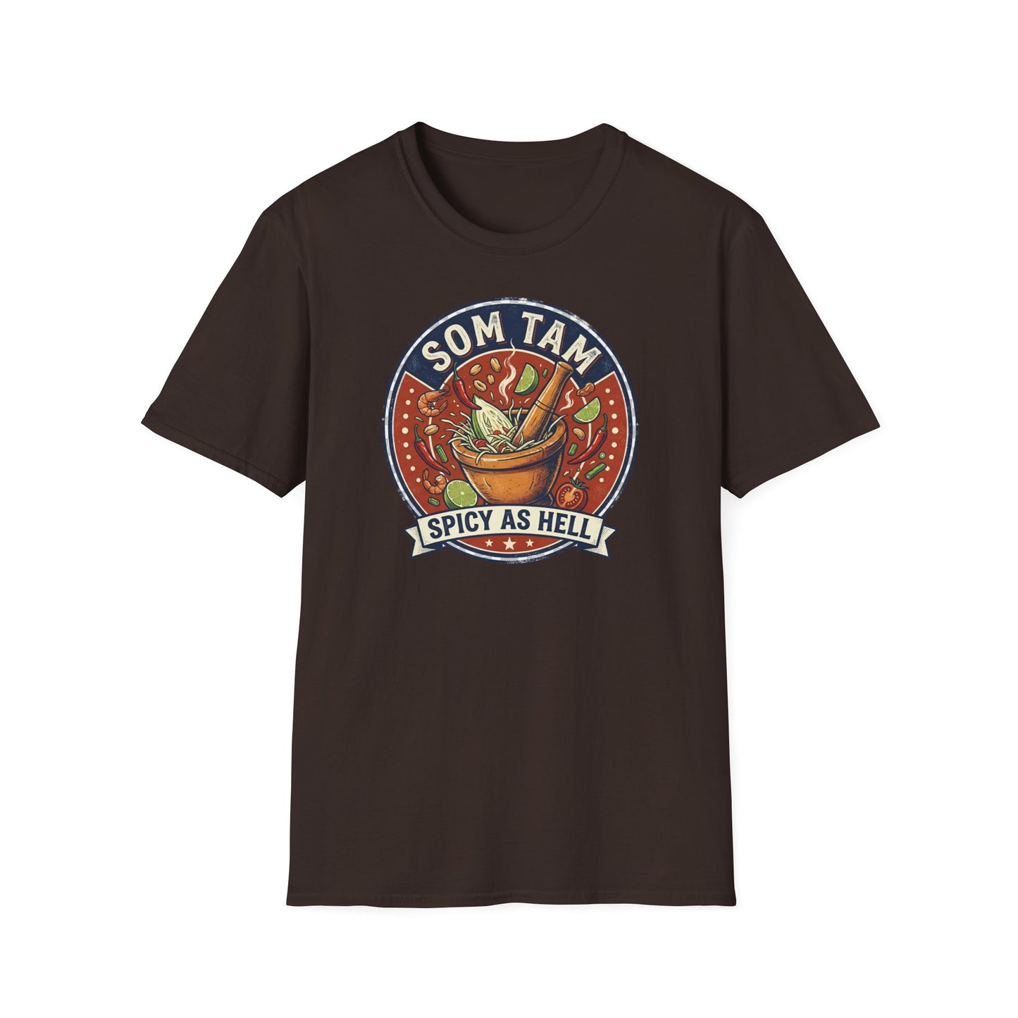 Som Tam T-Shirt gefaltet Thai Food Papaya Salat Graphic Tee Unisex