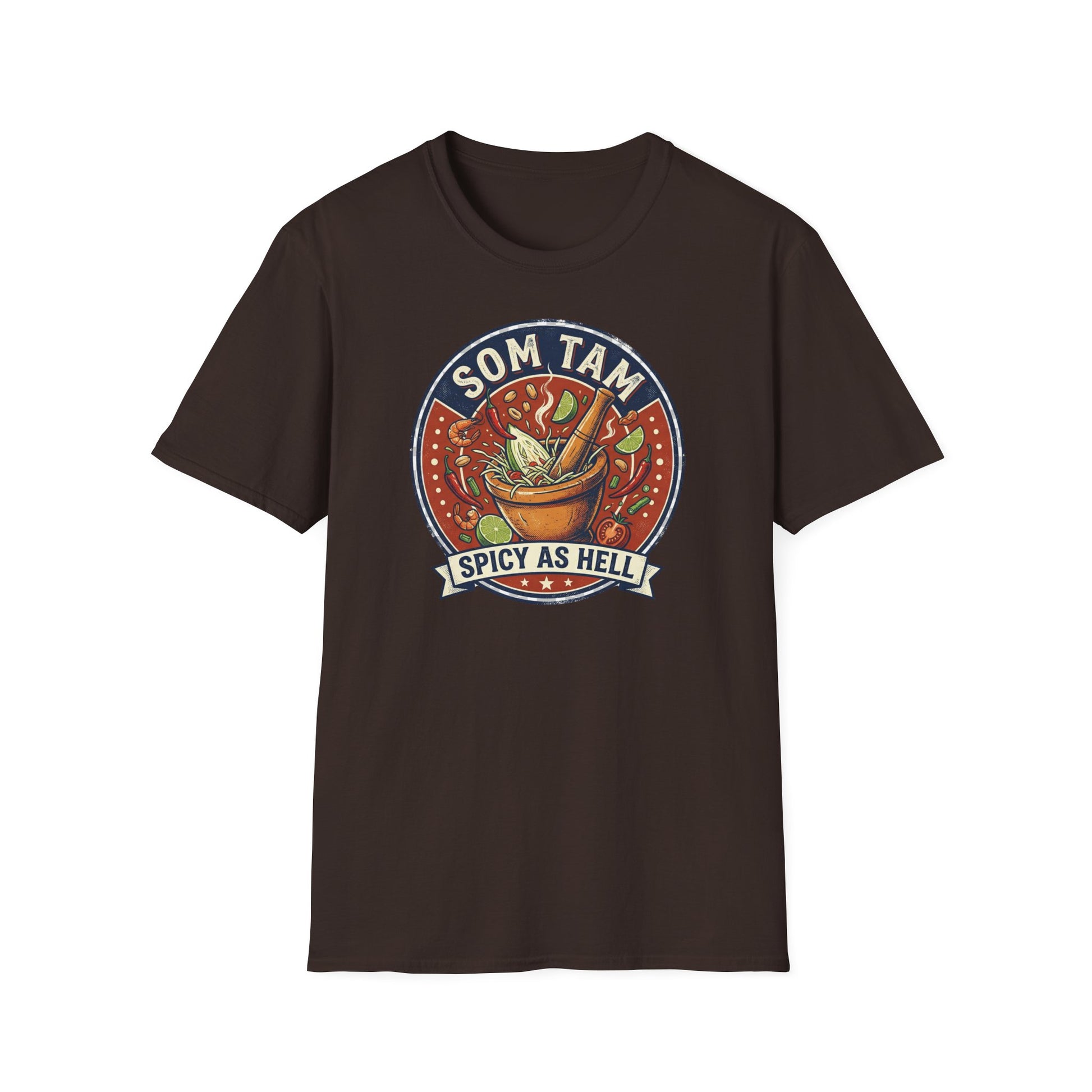 Som Tam T-Shirt gefaltet Thai Food Papaya Salat Graphic Tee Unisex
