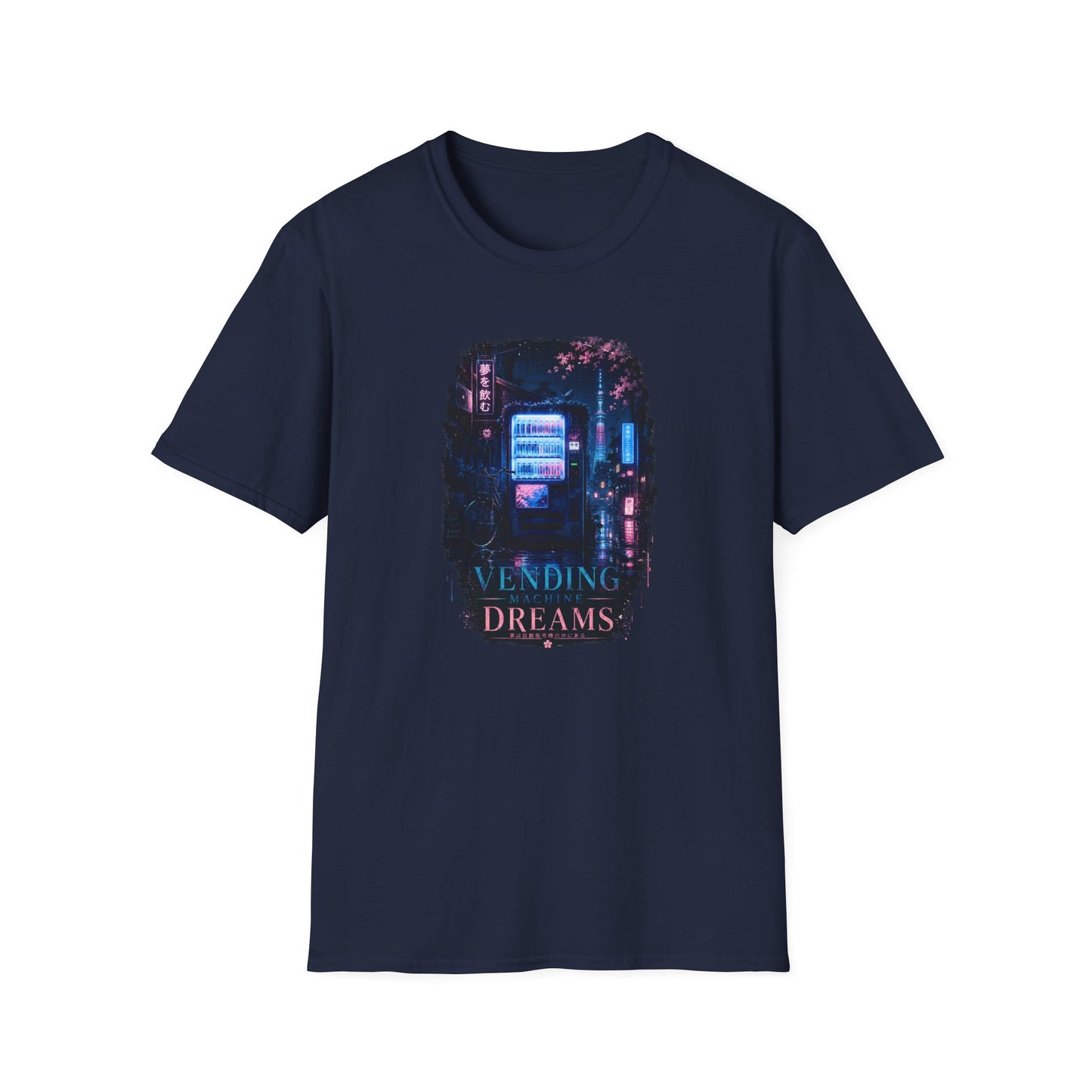 Vending Machine Dreams T-Shirt Navy Neon Tokyo Graphic Tee
