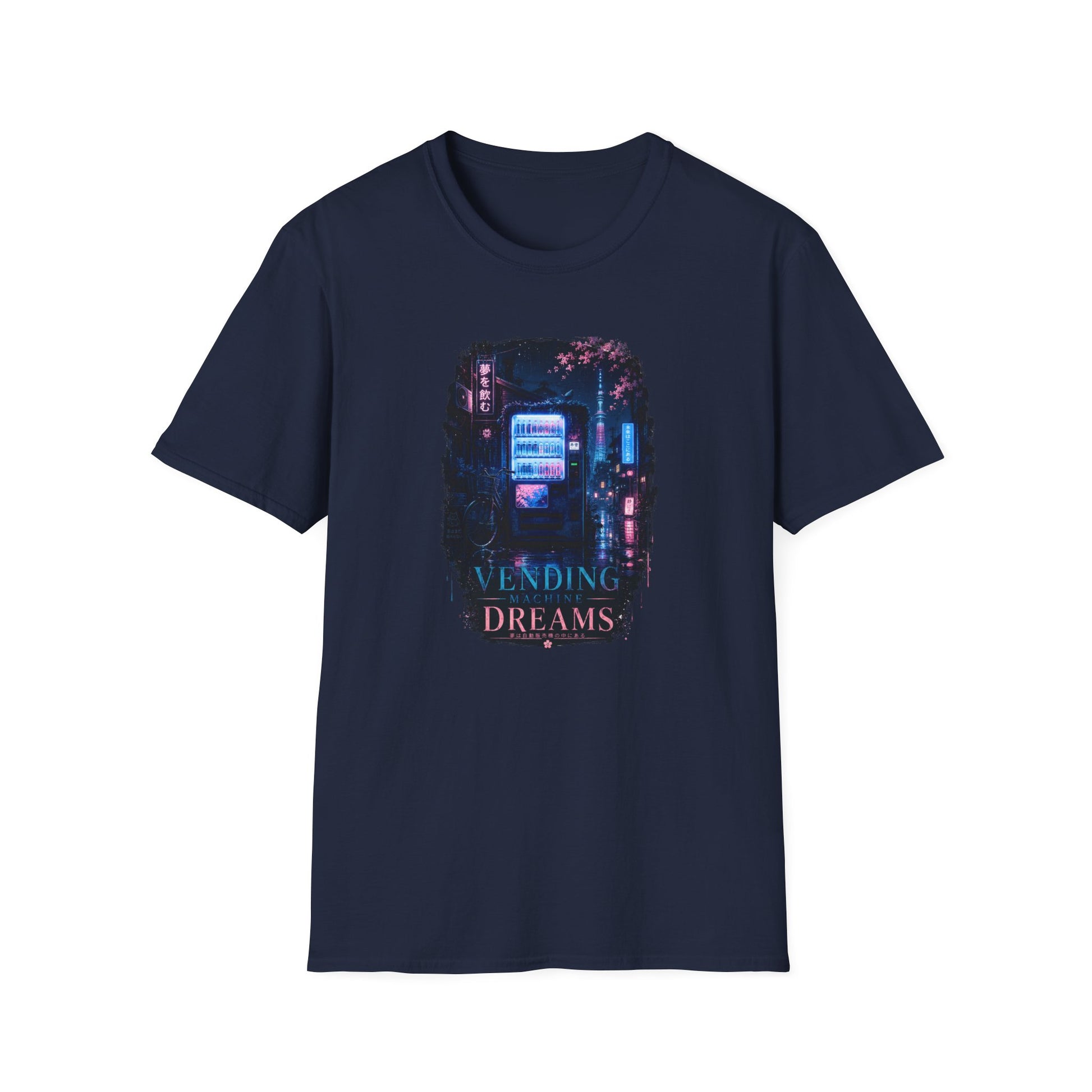Vending Machine Dreams T-Shirt Navy Neon Tokyo Graphic Tee