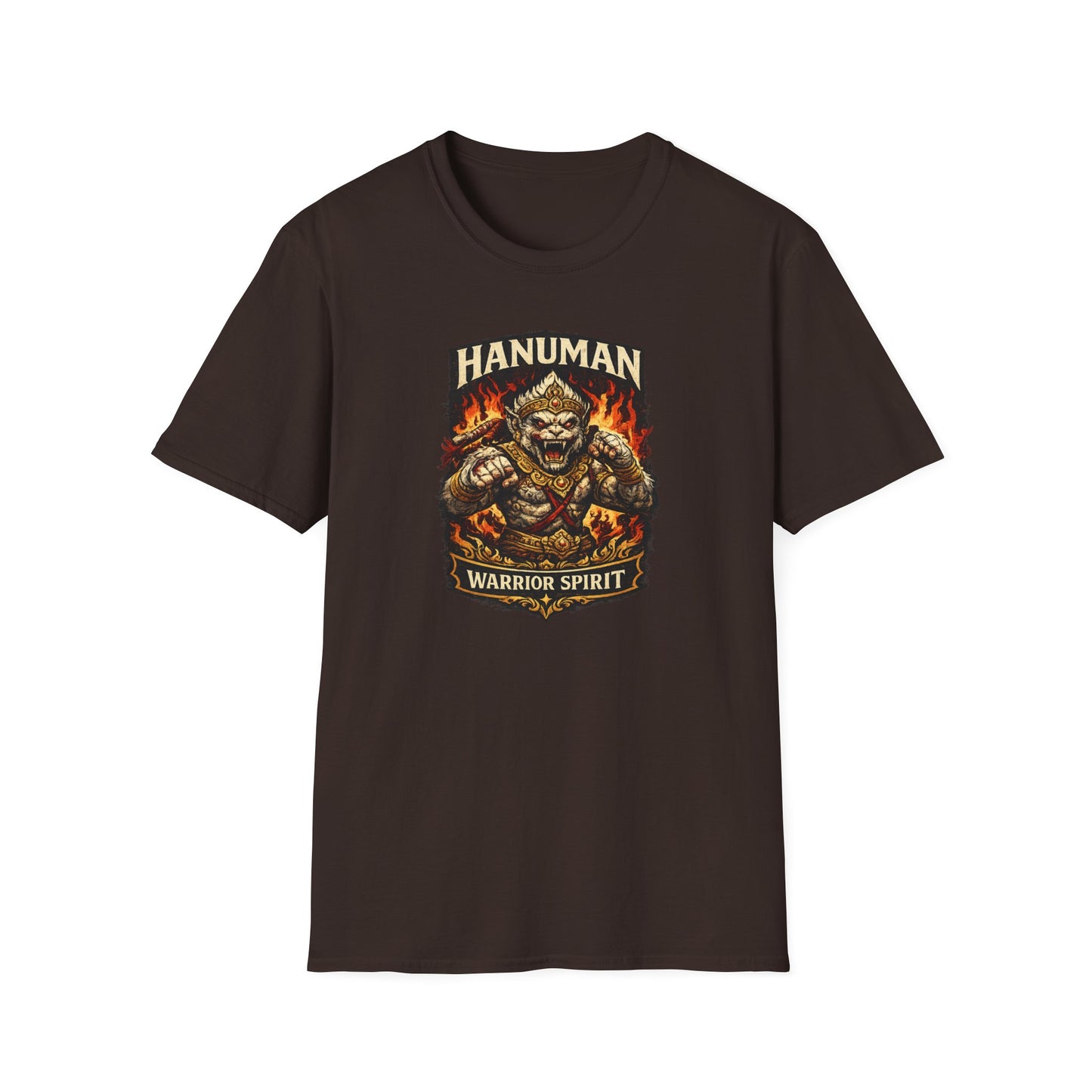 Hanuman Warrior Spirit T-Shirt braun — Krieger-Emblem Streetwear Vorderansicht