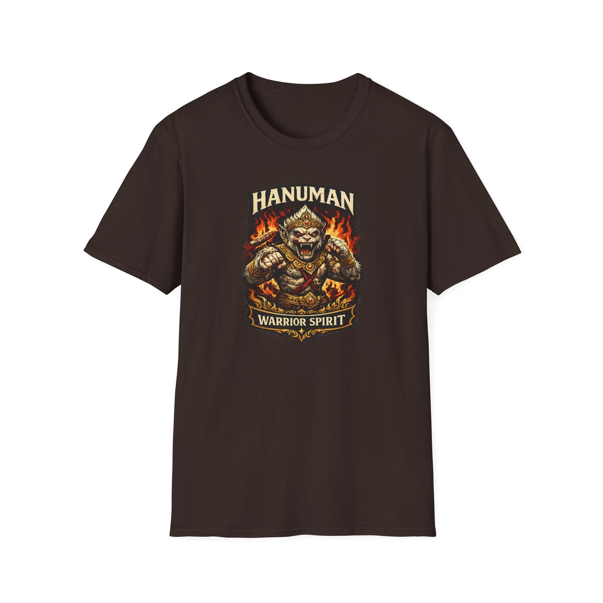 Hanuman Warrior Spirit T-Shirt braun — Krieger-Emblem Streetwear Vorderansicht