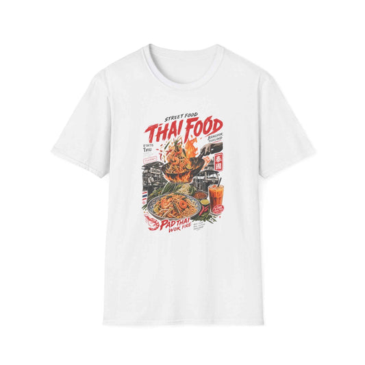 Thai Food T-Shirt – Bangkok Street Food Wok Fire Pad Thai Shirt Herren Damen