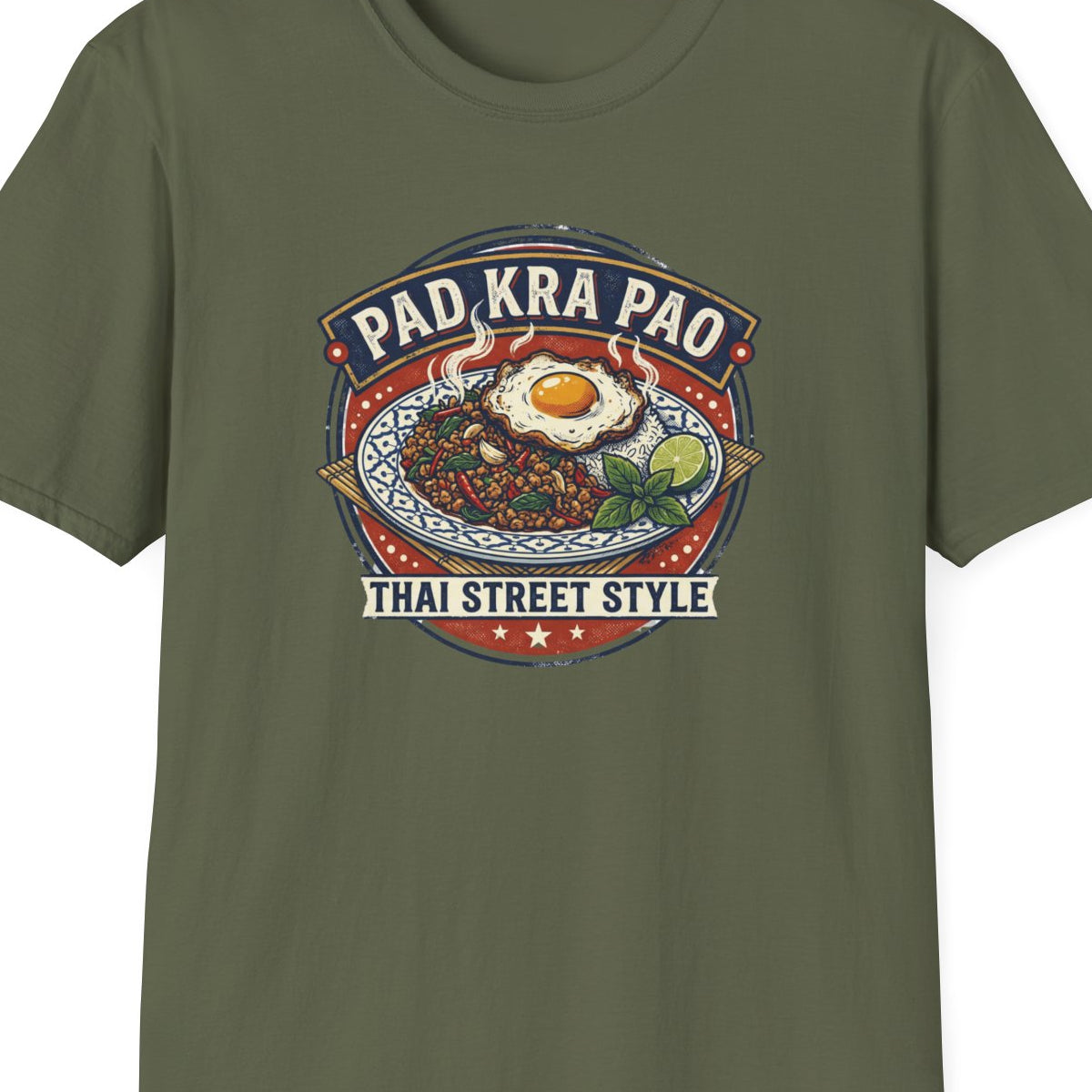 Pad Kra Pao T-Shirt — Thai Street Food Graphic Tee | Holy Basil Foodie Geschenk