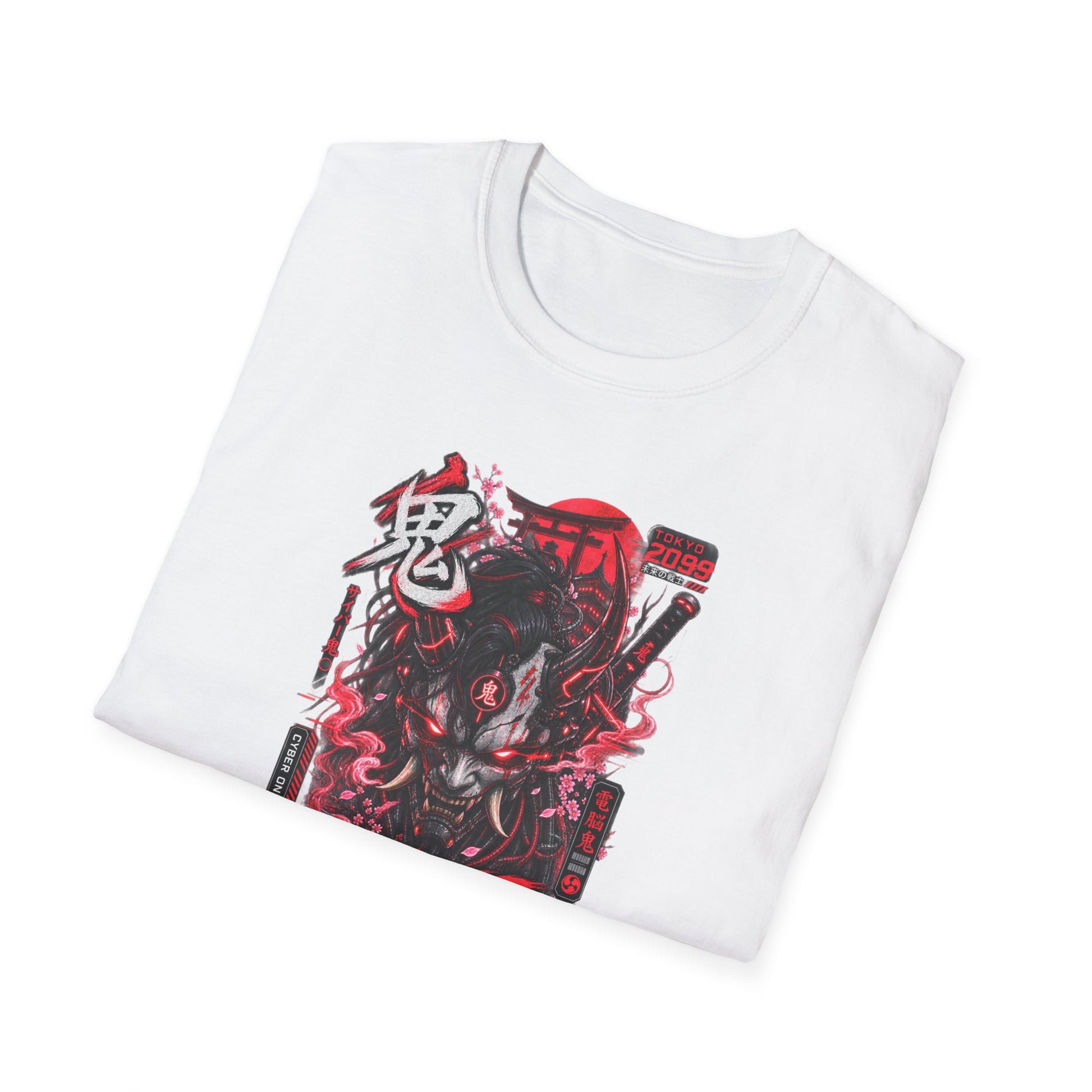 Cyber Oni T-Shirt Dark Chocolate – Cyberpunk Streetwear Vorderansicht
