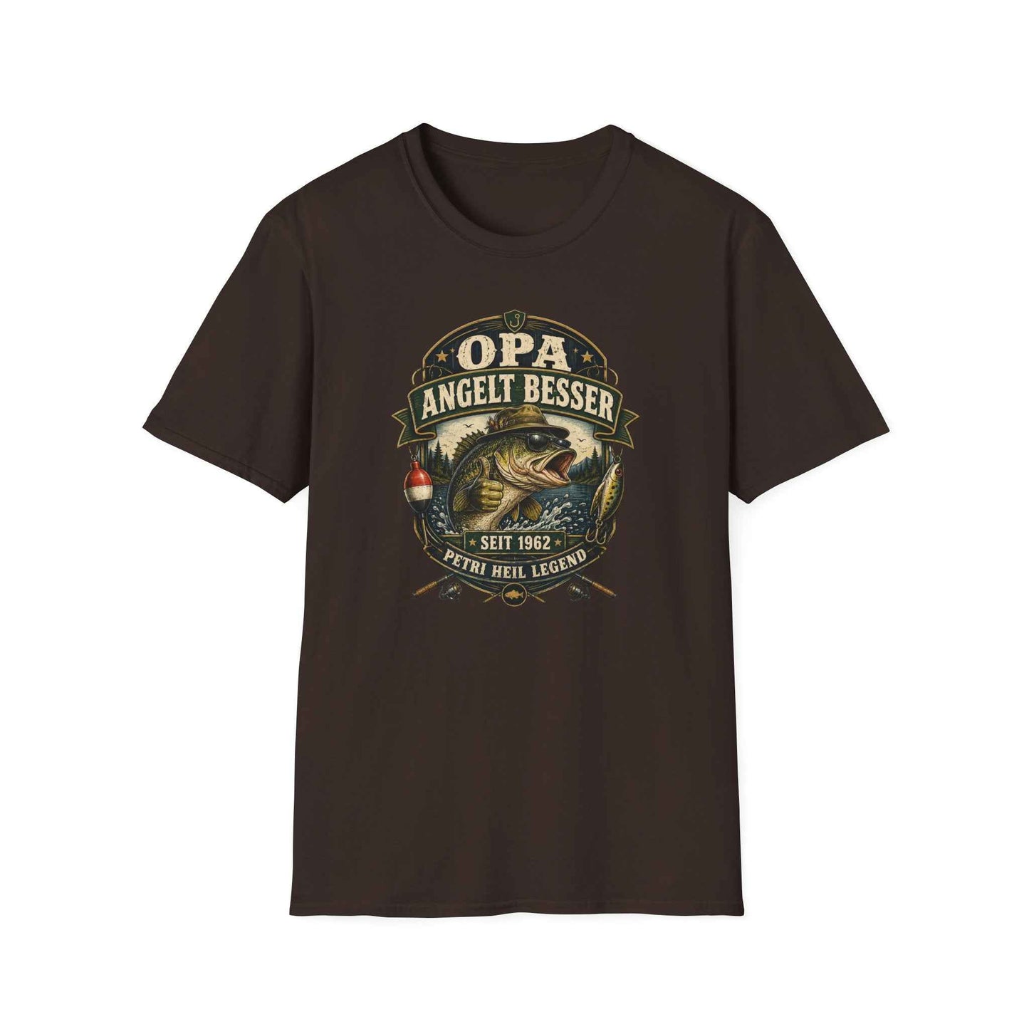 Opa angelt besser T-Shirt – Petri Heil Angler Geschenk für Opa & Papa | Vatertag & Geburtstag