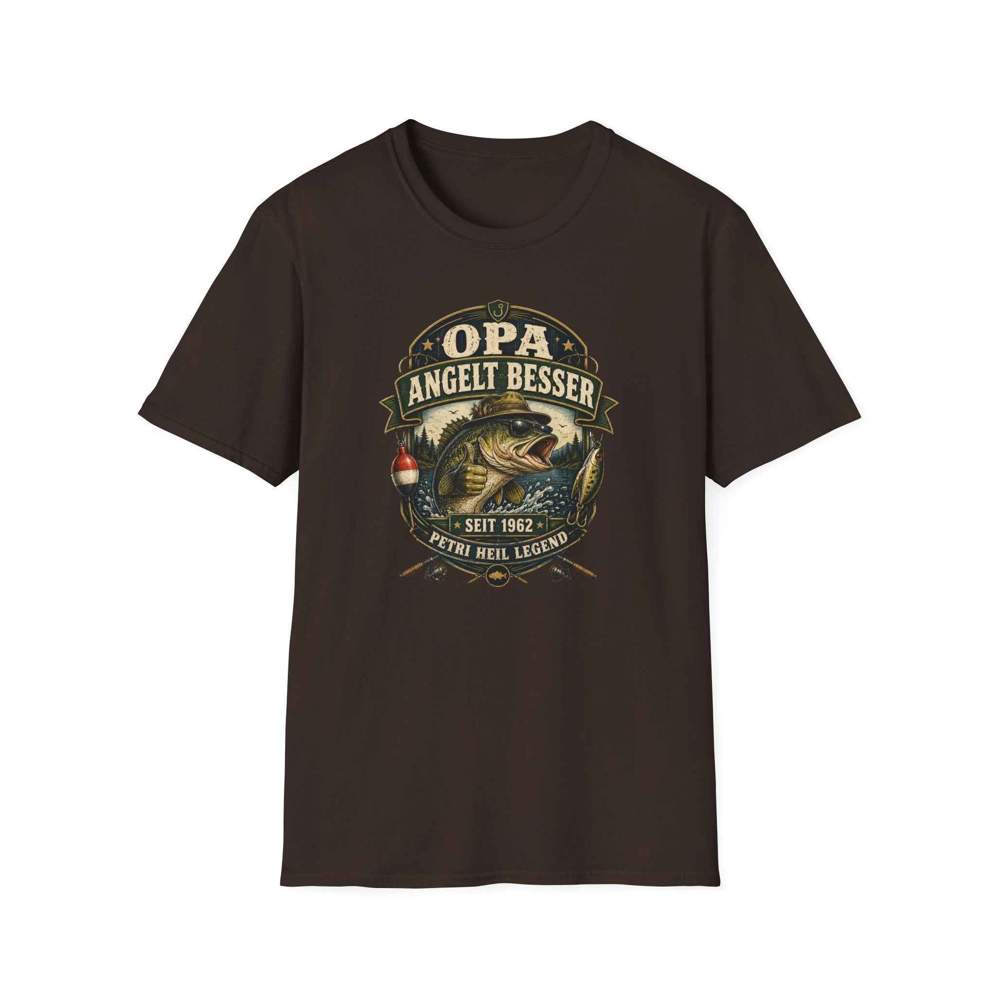 Opa angelt besser T-Shirt – Petri Heil Angler Geschenk für Opa & Papa | Vatertag & Geburtstag