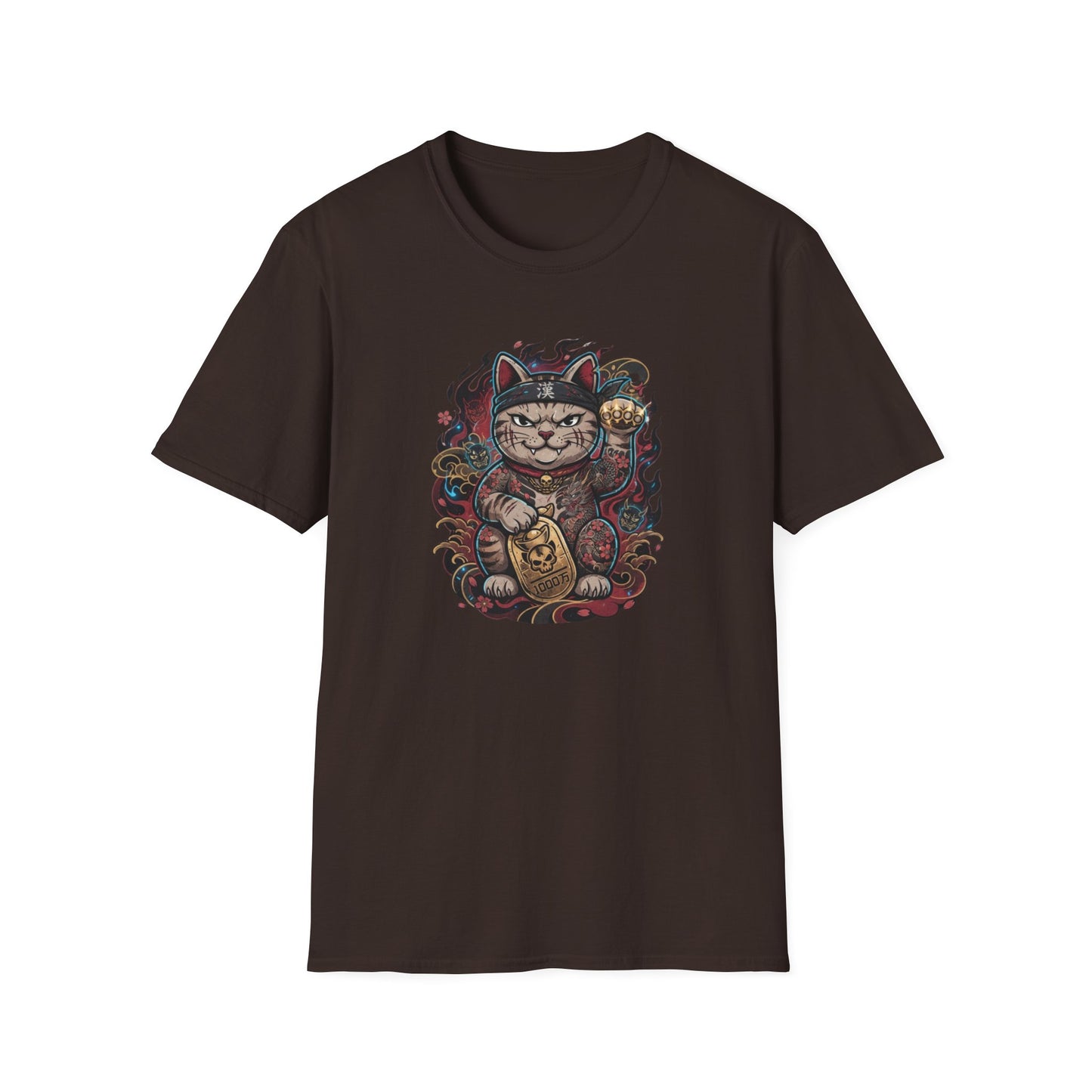 Gangster Cat T-Shirt braun - Maneki Neko Tattoo Streetwear