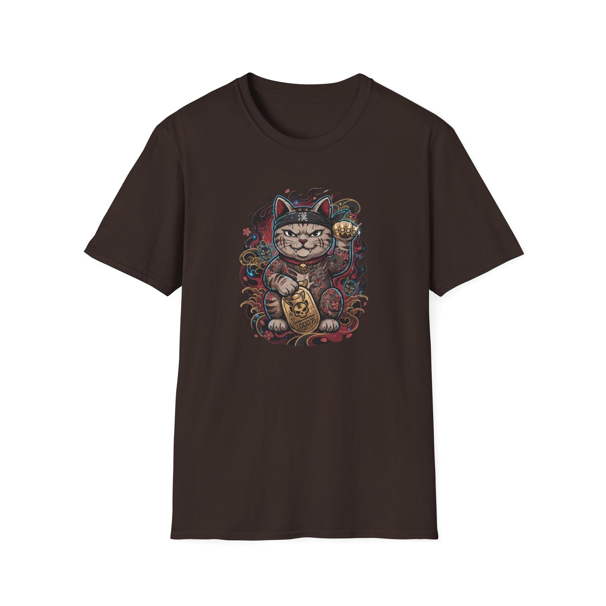 Gangster Cat T-Shirt braun - Maneki Neko Tattoo Streetwear