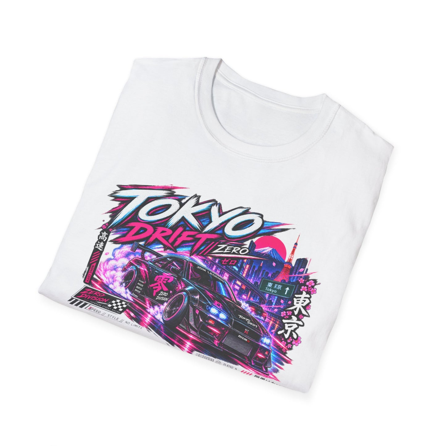 Tokyo Drift T-Shirt weiß — JDM Streetwear Vorderansicht