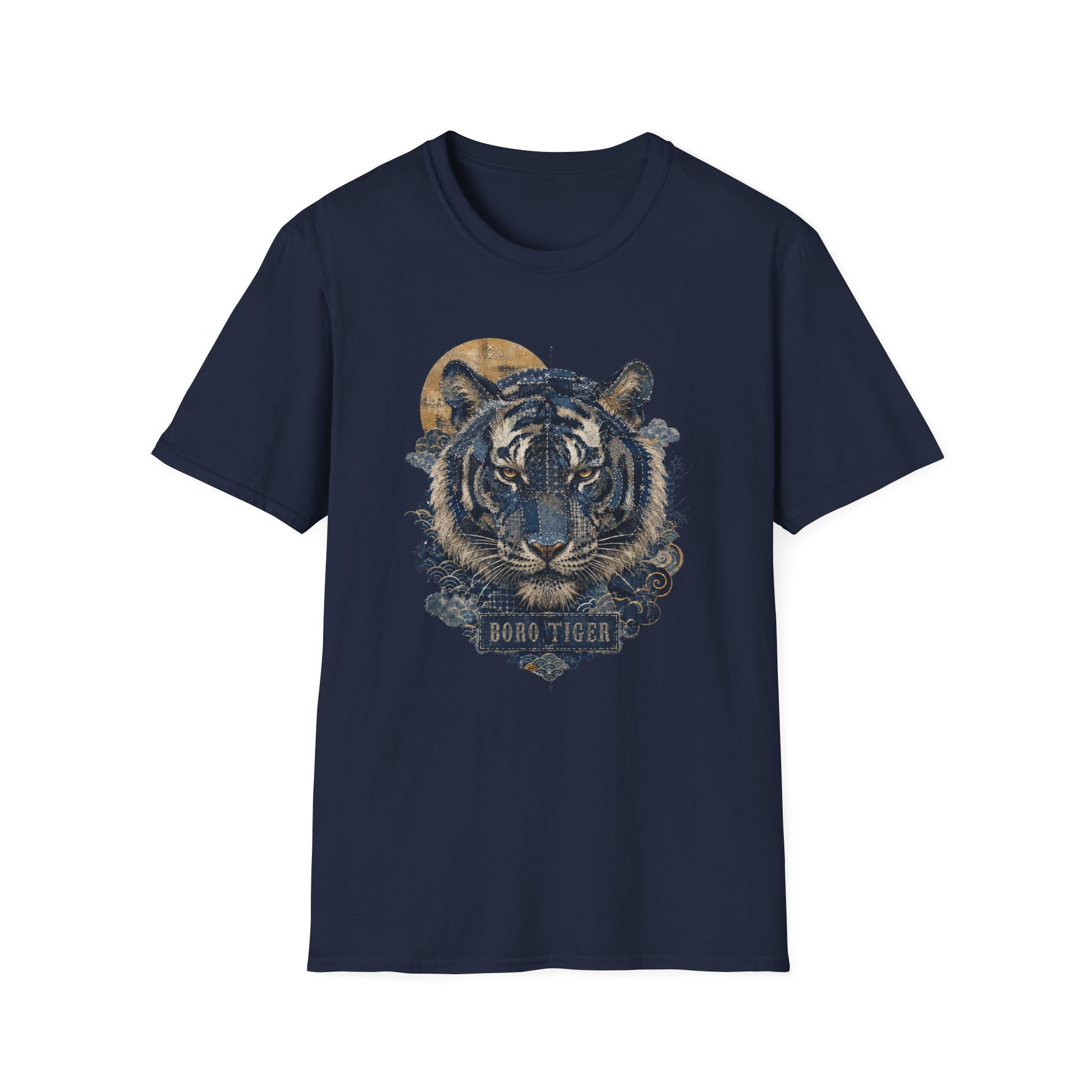 Boro Tiger T-Shirt Navy Vintage Tiger Japanese Streetwear Graphic Tee