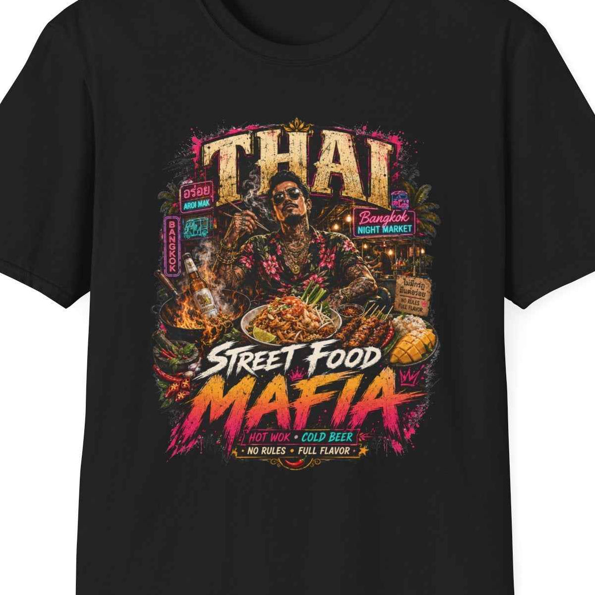 Thai Street Food Mafia Designdetail Wok Pad Thai Bangkok Night Market Artwork Nahaufnahme – Design Nahaufnahme