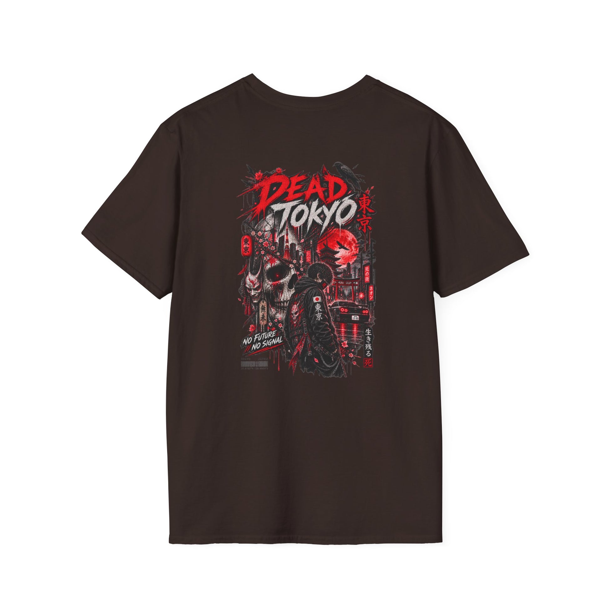 Dead Tokyo T-Shirt braun — Totenkopf Streetwear Vorderansicht