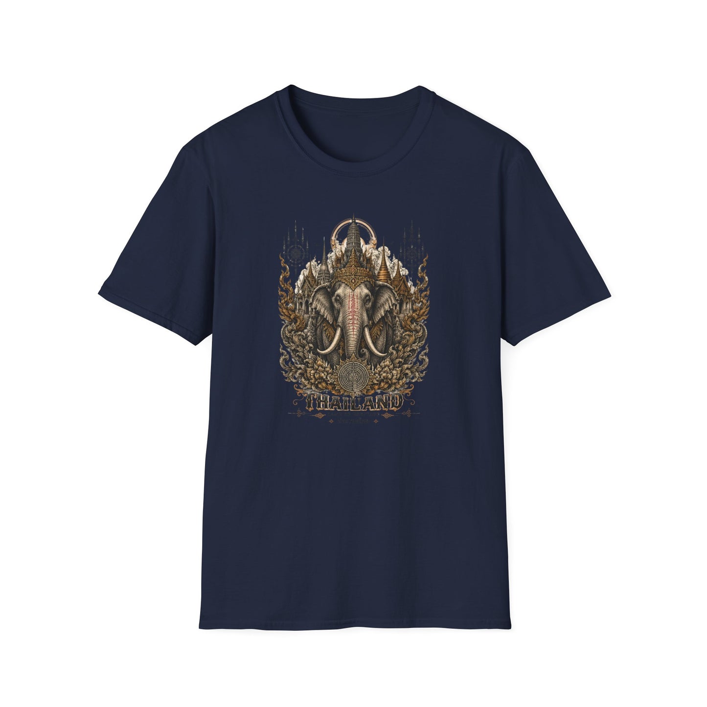 Thailand Elefant T-Shirt am Model — Tempel Grafik Thai Streetwear