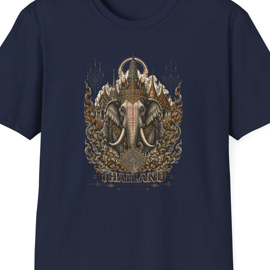 Navy Thailand Elefant T-Shirt – Design Nahaufnahme