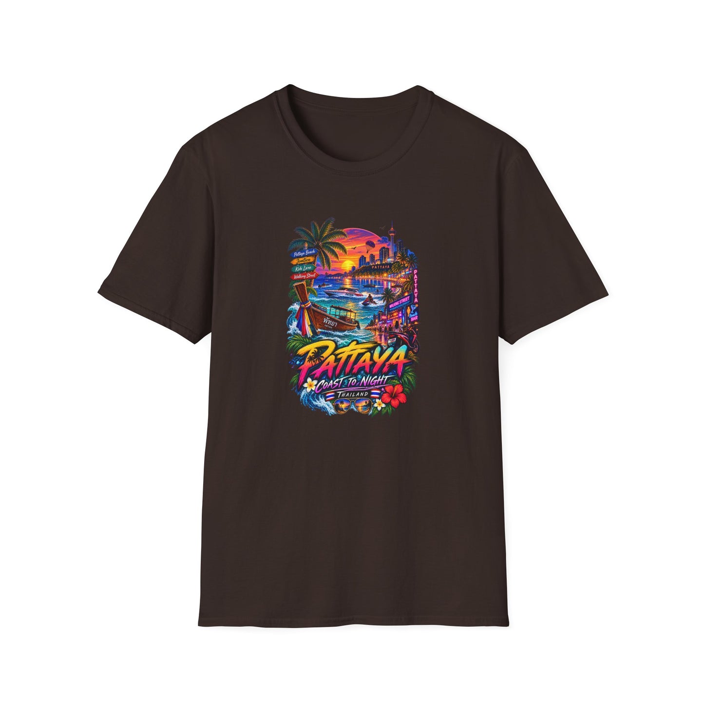 Pattaya Coast to Night T-Shirt Rueckansicht — Pattaya Skyline Streetwear