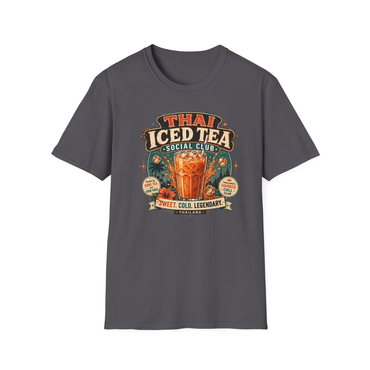Thai Iced Tea Social Club T-Shirt schwarz Thailand Thai Tea Boba Graphic Tee