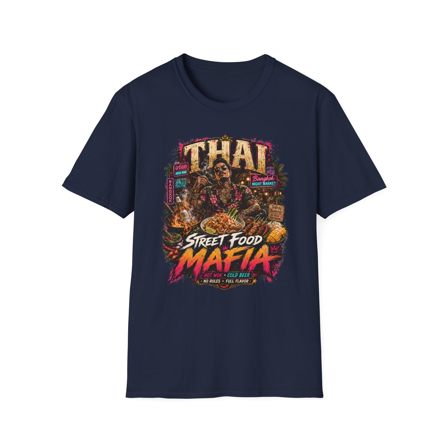 Thai Street Food Mafia T-Shirt militärgrün Thailand Bangkok Street Food Graphic Tee