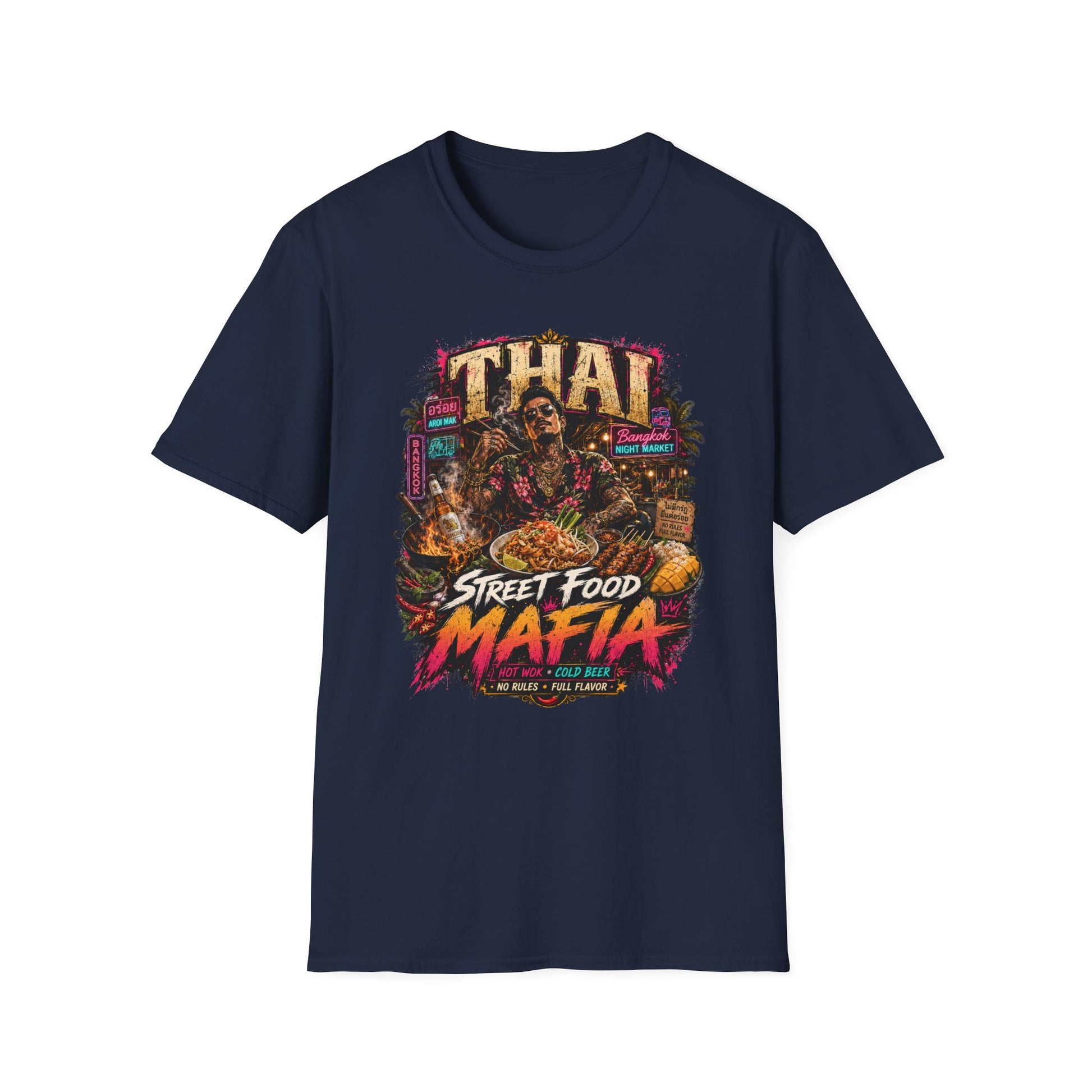 Thai Street Food Mafia T-Shirt militärgrün Thailand Bangkok Street Food Graphic Tee