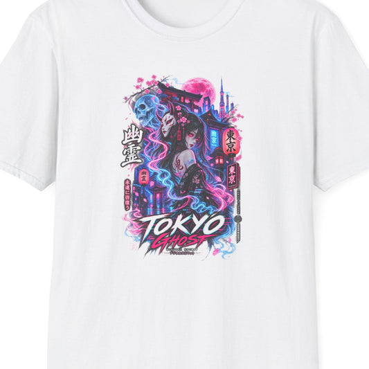 White Tokyo Yurei T-Shirt – Design Nahaufnahme