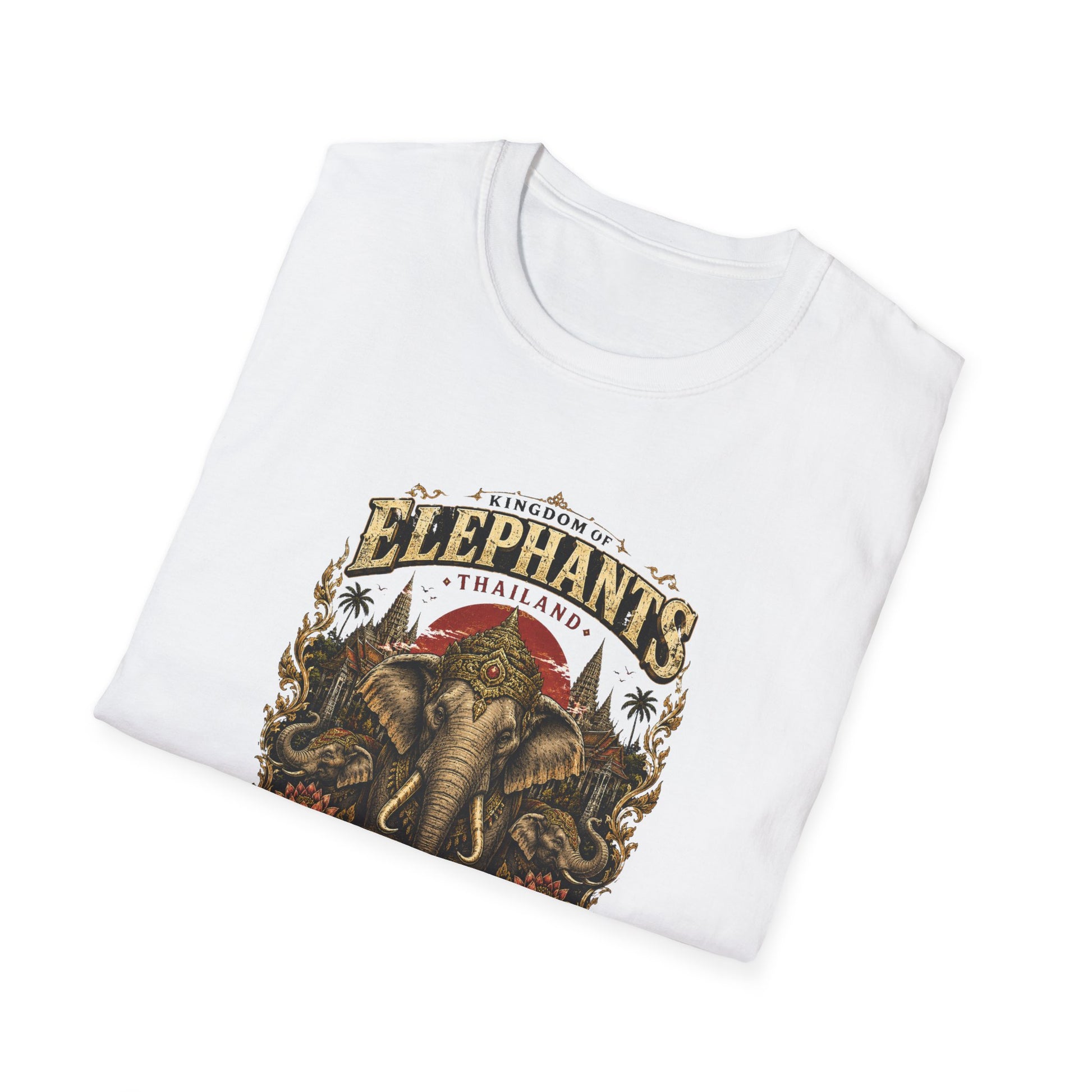 Kingdom of Elephants T-Shirt Charcoal — Thailand Elefanten Design