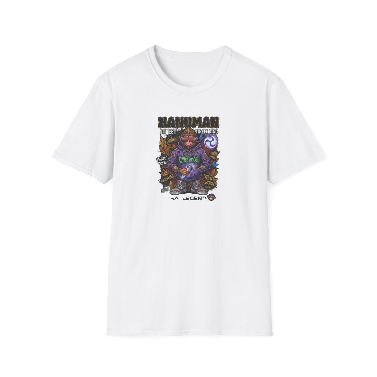 Hanuman Guardian T-Shirt weiß — Thai Streetwear Graphic Tee Geschenk