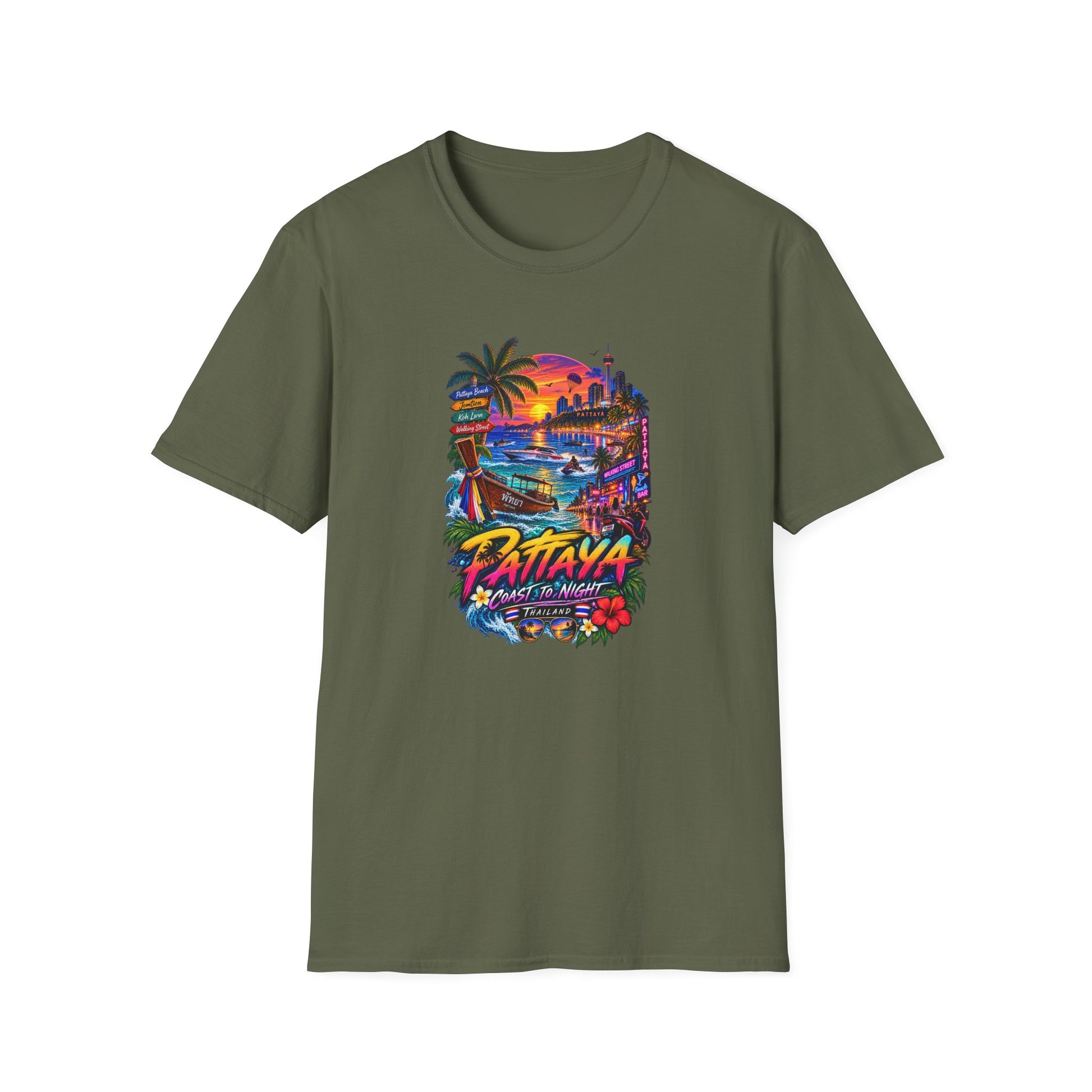 Pattaya Coast to Night T-Shirt — Thailand Streetwear Detailansicht