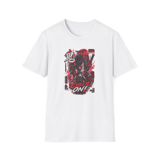 Cyber Oni T-Shirt Schwarz – Japanese Cyberpunk Graphic Tee Dämon Geschenk