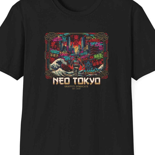 Tokyo Graffiti T-Shirt – Japanese Streetwear Wave Motiv Herren Damen – Design Nahaufnahme