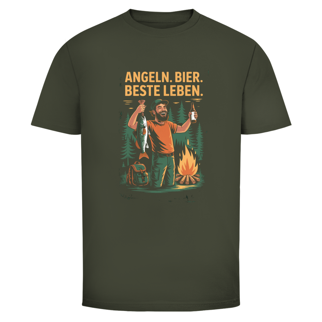 Angler T-Shirt – Angeln. Bier. Beste Leben. – Lustiges Camping & Outdoor Shirt für Männer - Wild Boys Shop