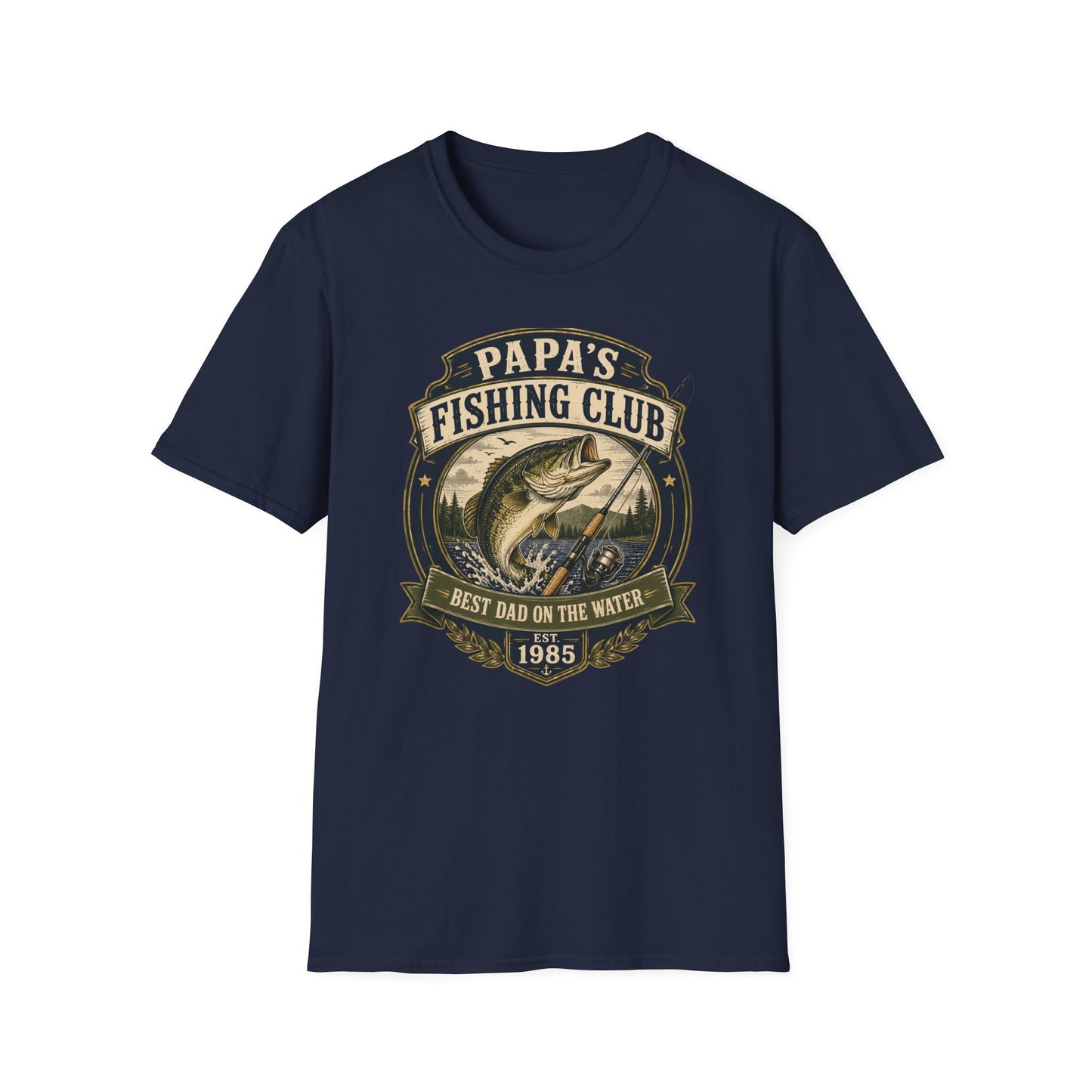Papa's Fishing Club T-Shirt Dark Chocolate Angler Geschenk