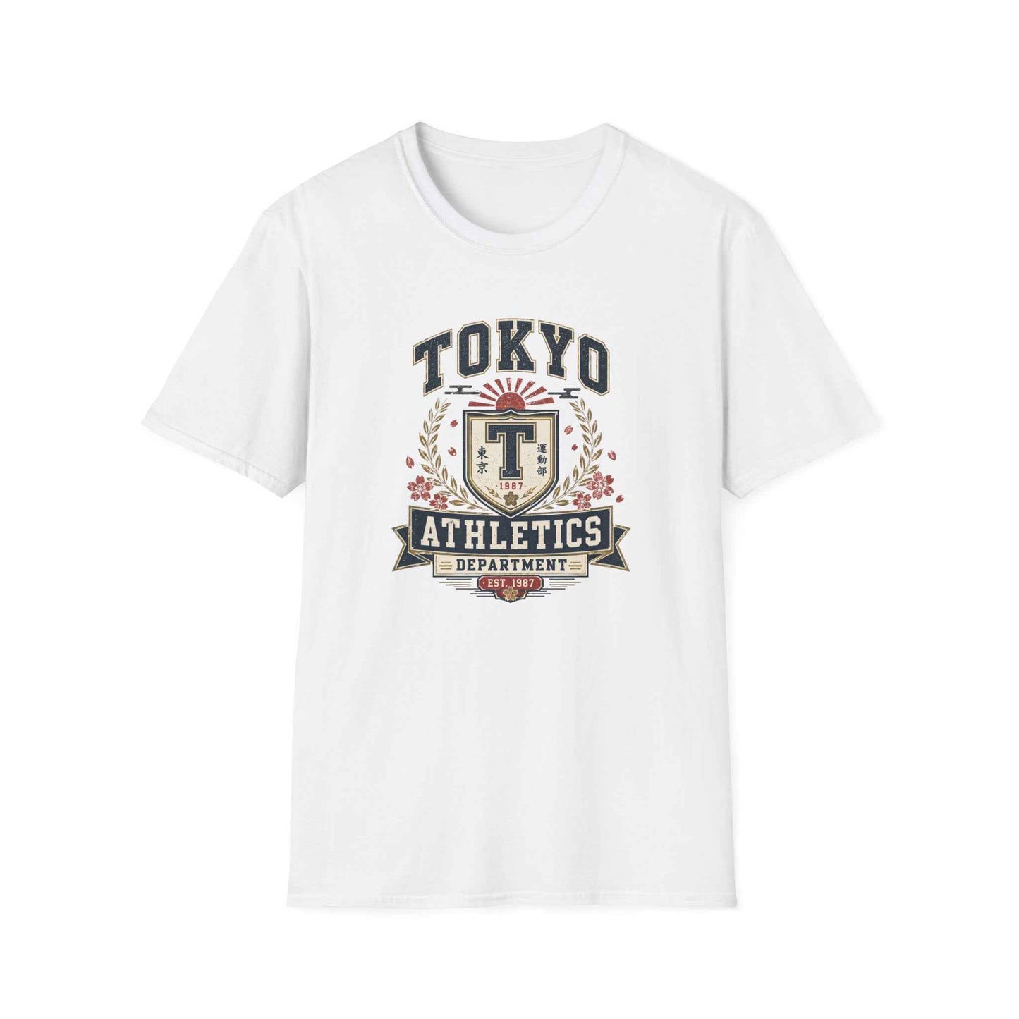 Tokyo Athletics Department T-Shirt Charcoal Japanese Varsity Graphic Tee Vorderansicht