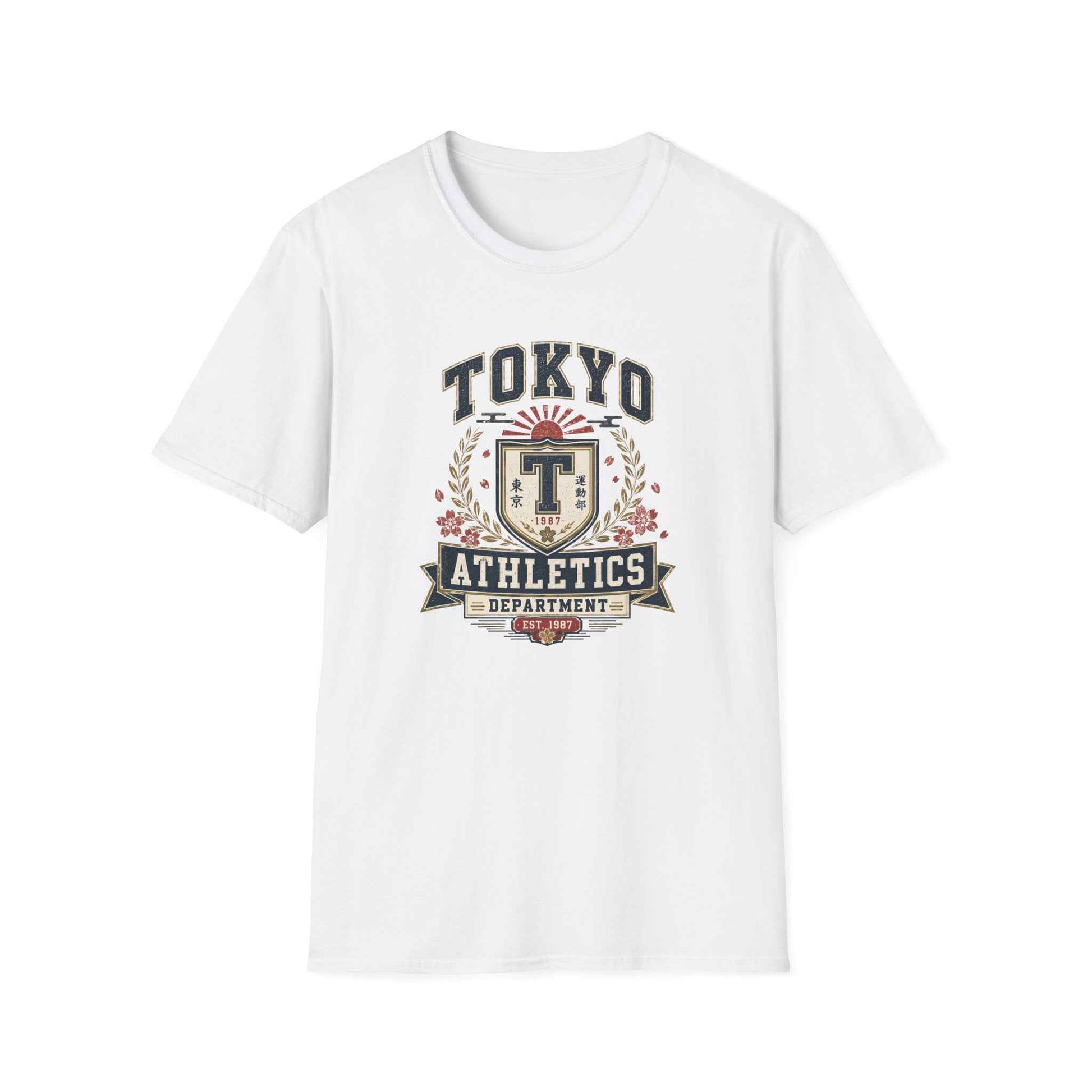 Tokyo Athletics Department T-Shirt Charcoal Japanese Varsity Graphic Tee Vorderansicht