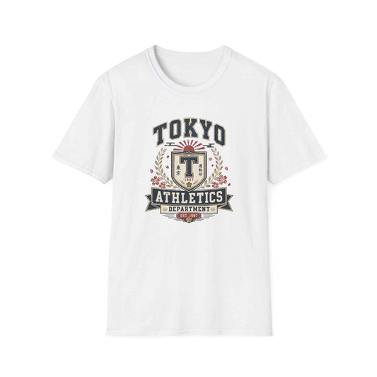 Tokyo Athletics Department T-Shirt Charcoal Japanese Varsity Graphic Tee Vorderansicht