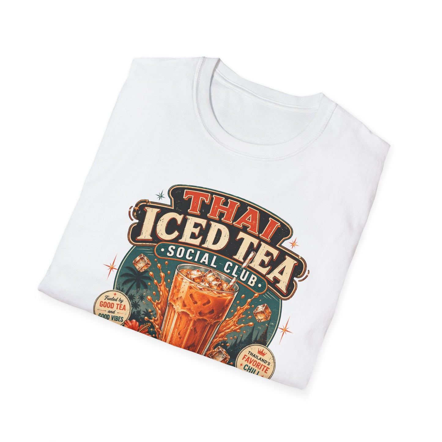 Thai Iced Tea Social Club T-Shirt oliv grün Thai Tea Thailand Streetwear Geschenk