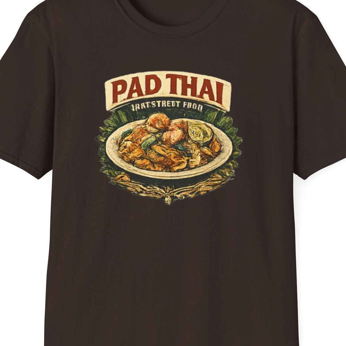 Dark Chocolate Pad Thai T-Shirt – Design Nahaufnahme