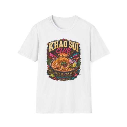 Khao Soi Club T-Shirt weiß Chiang Mai Thai Food Streetwear Graphic Tee Geschenk