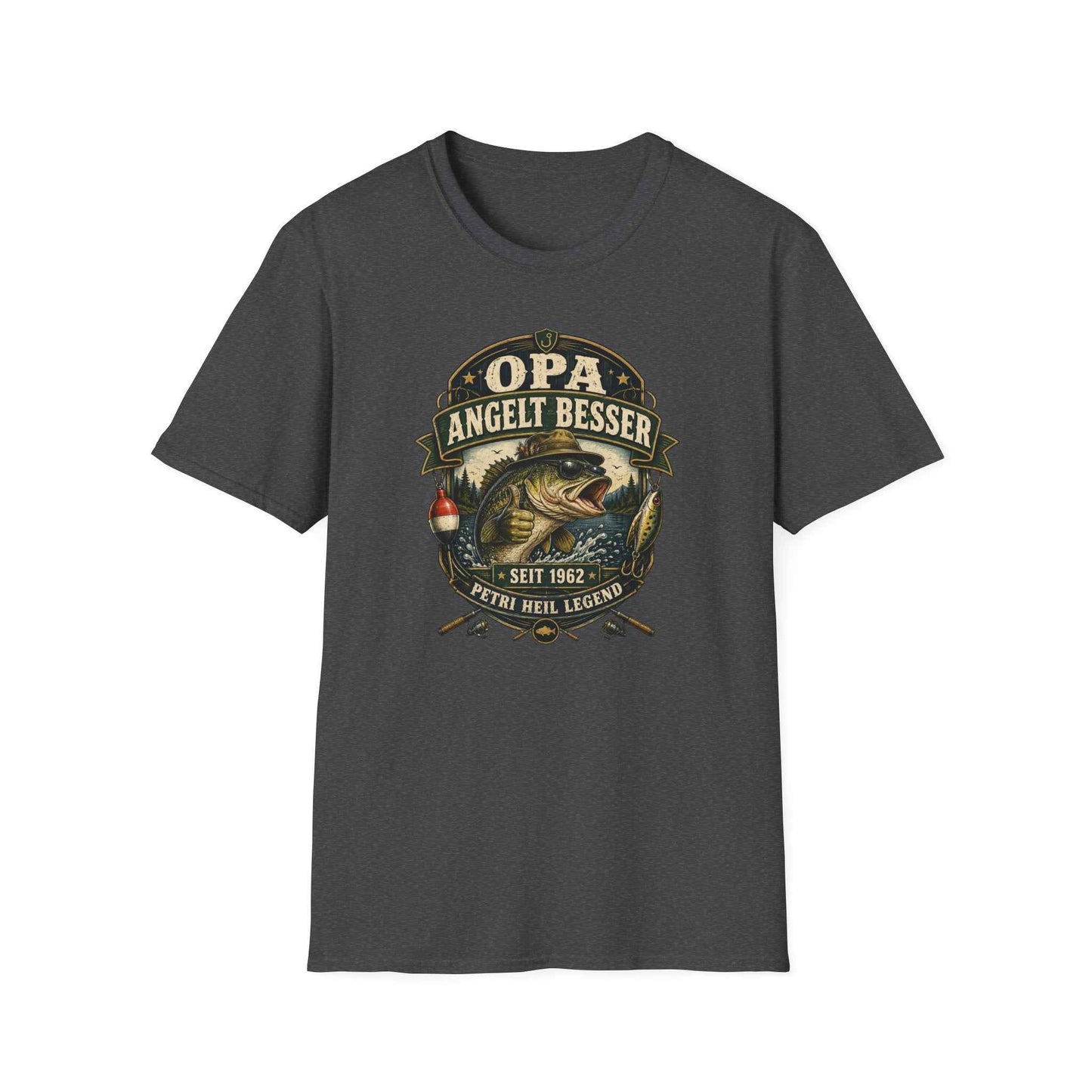 Opa angelt besser T-Shirt – Petri Heil Angler Geschenk für Opa & Papa | Vatertag & Geburtstag