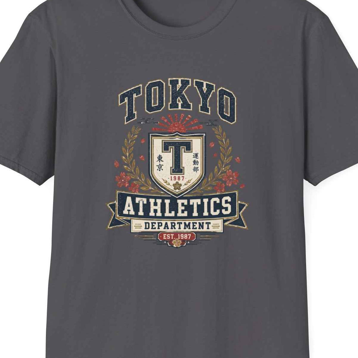 White Tokyo Athletics Department T-Shirt – Design Nahaufnahme