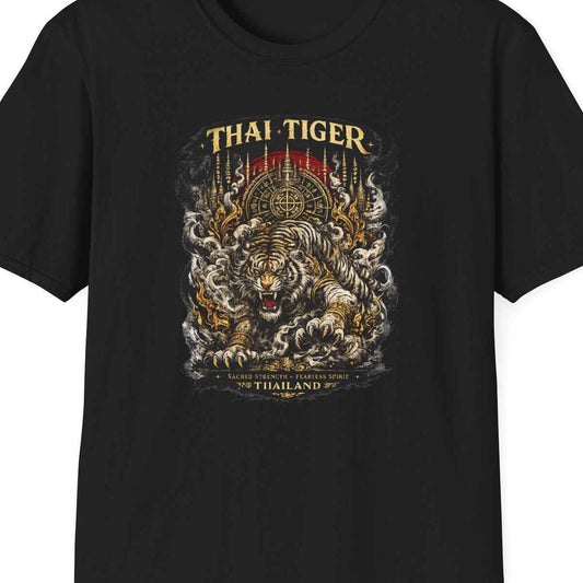 Black Thai Tiger T-Shirt – Design Nahaufnahme