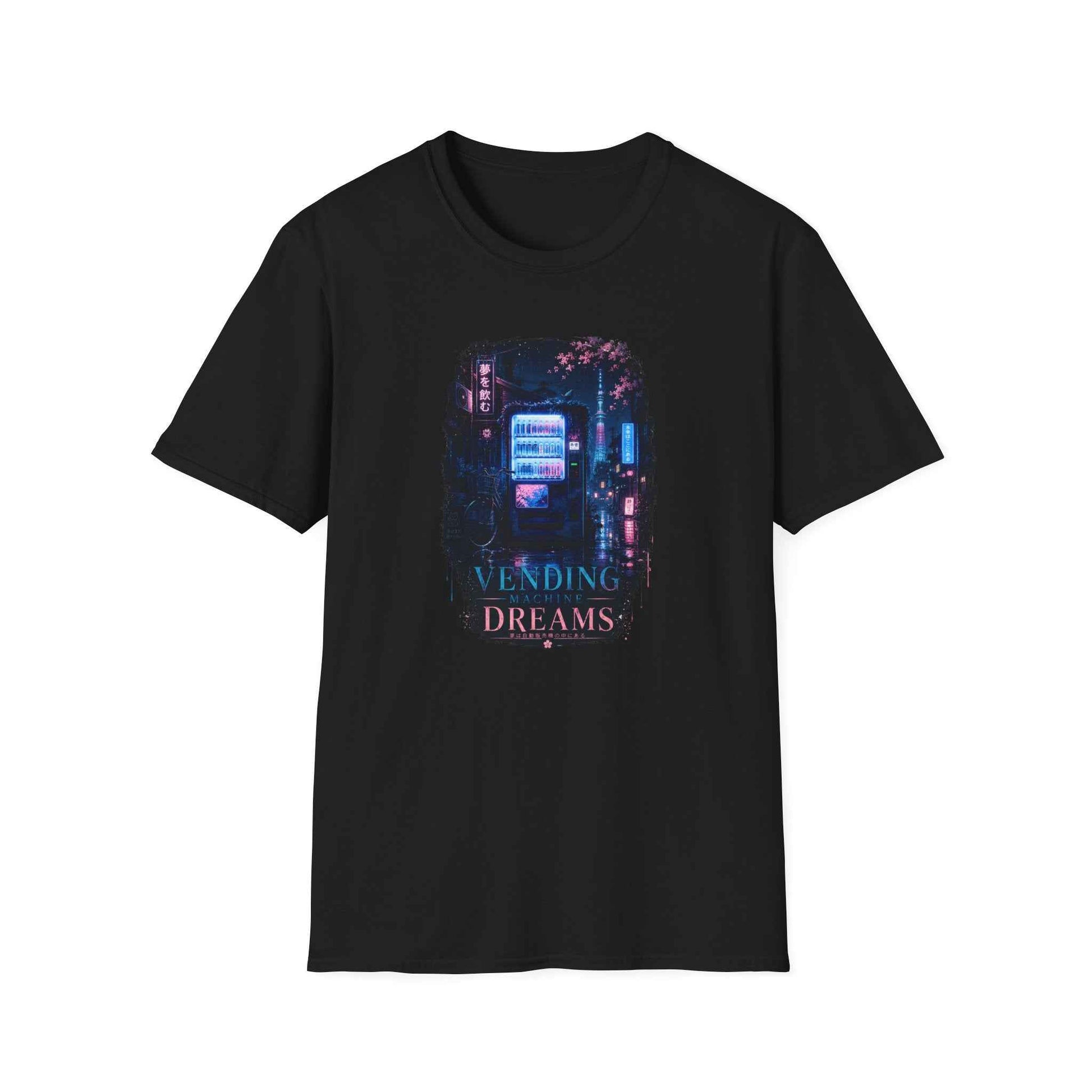 Vending Machine Dreams T-Shirt schwarz Streetwear Graphic Tee Unisex Vorderansicht