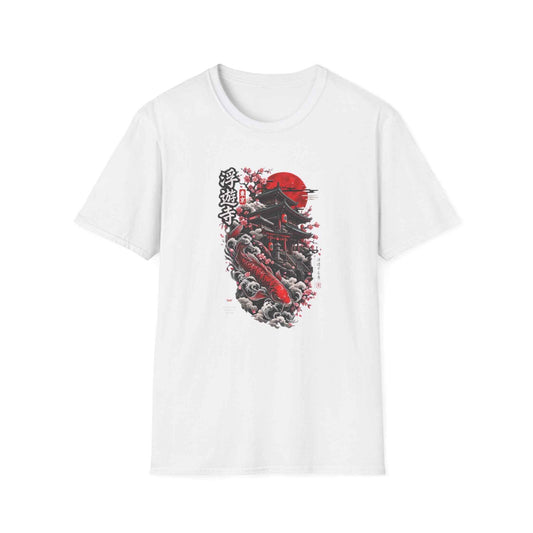Floating Temple T-Shirt — Japanese Streetwear Koi & Kirschblüten Herren Damen