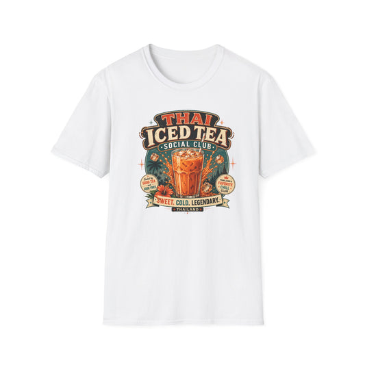 Thai Iced Tea Social Club T-Shirt weiß Thailand Thai Tea Graphic Tee Streetwear Geschenk