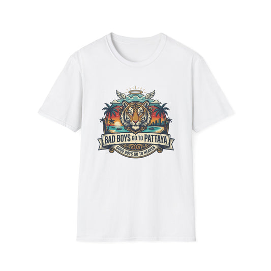 Thailand Tiger T-Shirt weiss Bad Boys Pattaya Souvenir Graphic Tee Streetwear